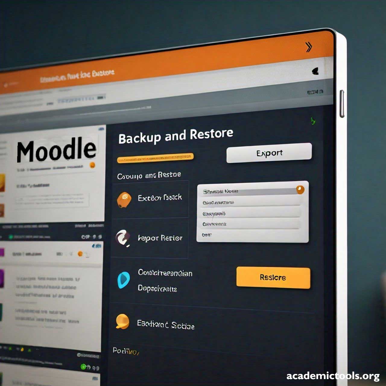 A screenshot of the Moodle online learning platform interface, specifically the moodle backup. Moodle Backup Simplified